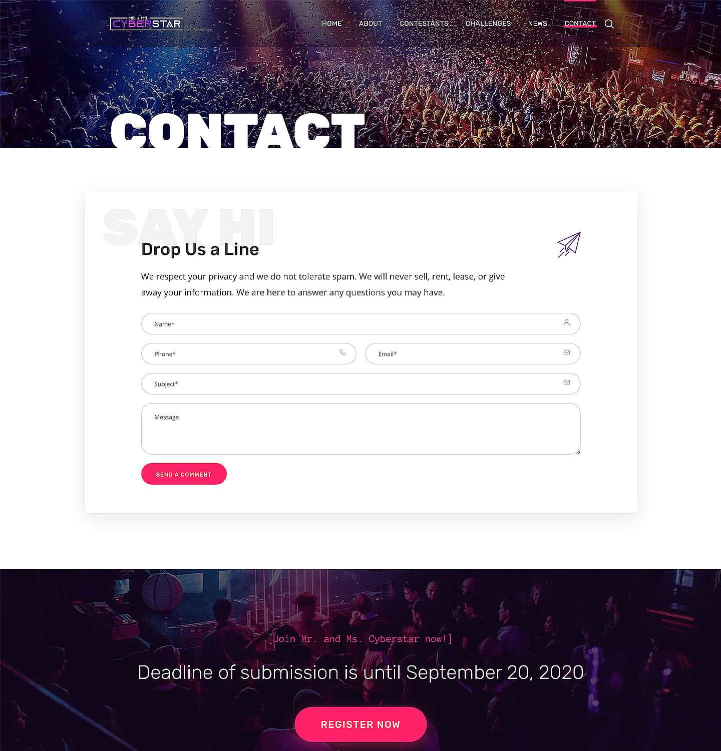 Cyberstar - Contact Page
