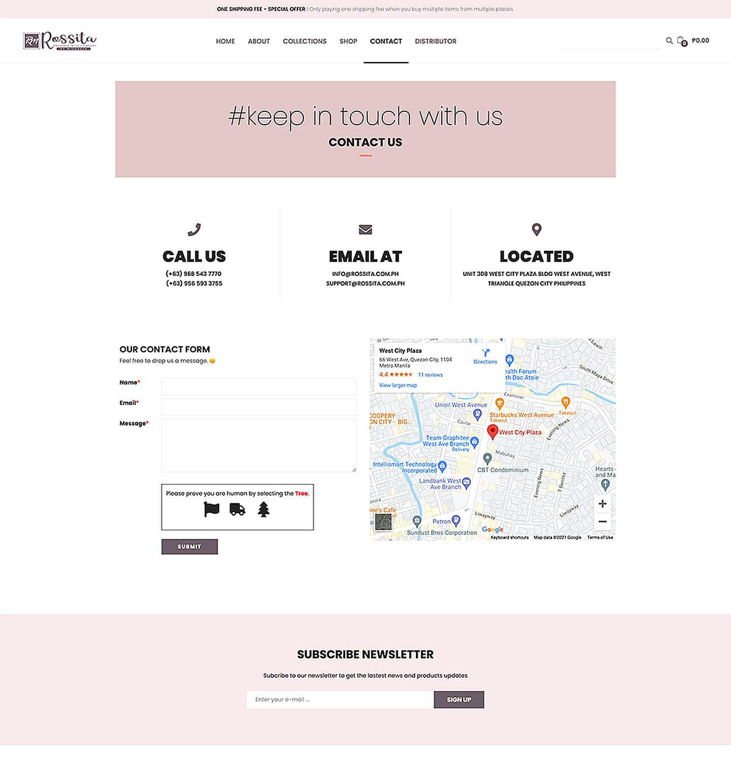 Rossita WooCommerce - Contact Page